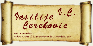 Vasilije Čereković vizit kartica